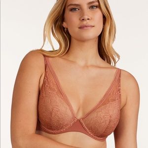 Graphic Lace Contour Plunge Bra